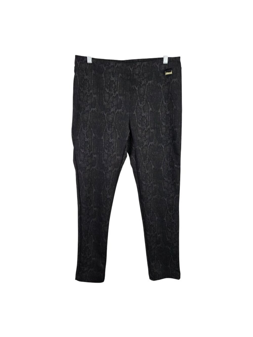 Womens Calvin Klein Snake Print Black Ankle Pants Polyester Blend Slim Fit M